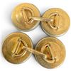 Image 2 : Ladies 14K Gold Mother Of Pearl Cufflinks - Total weight: 8.3 grams (13.8 mm diameter cufflinks)