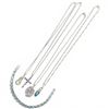 Image 2 : 4 Sterling Silver Pendant Necklaces & Blue Topaz Crystal Line Bracelet - Total weight: 30.2 grams