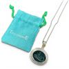 Image 1 : Tagliamonte 14K Gold Plated .925 Silver Venetian Green Intaglio Glass Pendant on Sterling Chain (Tot