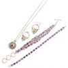 Image 3 : 3 Sterling Silver & Amethyst Crystal Jewelry & Pair of Multi-gem Earrings - Total weight: 48.5 grams