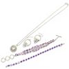 Image 4 : 3 Sterling Silver & Amethyst Crystal Jewelry & Pair of Multi-gem Earrings - Total weight: 48.5 grams