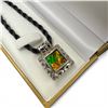 Image 2 : Korite Canada Sterling Silver Ammolite Pendant on Cord (Pendant is 21 x 29mm) - Weight without cord: