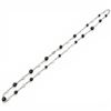 Image 1 : 36" Sterling Silver Chain Necklace with Onyx Bead Stations - Total weight: 41.7 grams