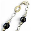 Image 3 : 36" Sterling Silver Chain Necklace with Onyx Bead Stations - Total weight: 41.7 grams
