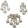 Image 1 : Vintage Alfred Sung Modernist Silver-Tone Brooch & Earrings Set (Brooch is 54 x 57 mm)