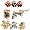Image 2 : 7 Vintage Crystal Brooches - Salamander is 3" long