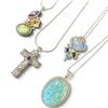 Image 1 : 4 Sterling Silver Gemstone Necklaces (Larimar, Labradorite, Amethyst and More)  - Total weight: 51.7