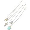 Image 3 : 4 Sterling Silver Gemstone Necklaces (Larimar, Labradorite, Amethyst and More)  - Total weight: 51.7