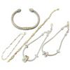 Image 1 : 5 Sterling Silver Bracelets (One gold plated and 2 by Samuel B)  - Total weight:58.6 grams