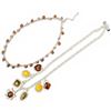 Image 2 : Sterling Silver Amber Bead Choker and Amber Resin Charm Necklace (the charms are individually stampe