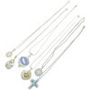 Image 2 : 6 Sterling Silver Gemstone & Crystal Necklaces - Total weight: 58.6