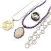 Image 1 : 2 Sterling Silver Necklaces, Sajen Amethyst & Druzy Necklace & Size 8 Sterling Ring  - Total weight: