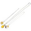 Image 2 : 3 Sterling Silver Amber Resin Necklaces - Total weight: 62.6