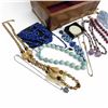 Image 3 : Wood Jewel Box Full of Joan Rivers, Sajen, and New Natural Stone Necklaces