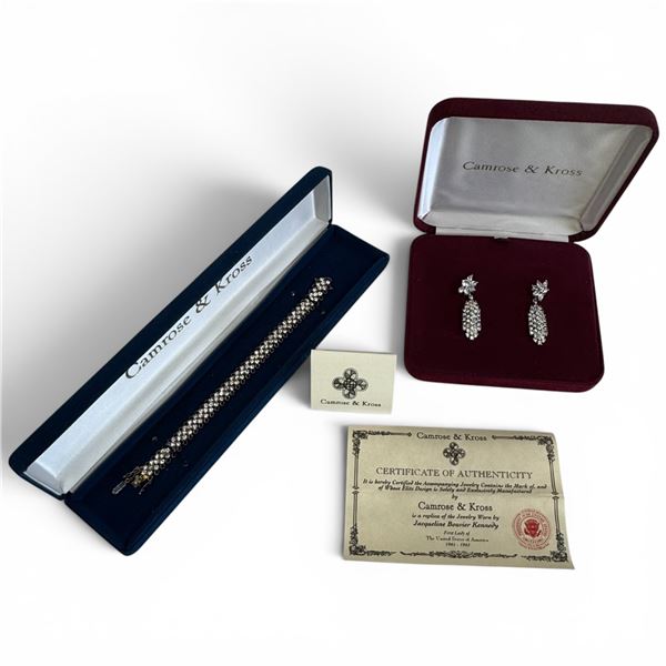 Camrose & Kross JBK Gold Plated Clear  Crystal Waterfall Earrings & Bracelet - Original cases with C