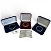 Image 1 : 3 Camrose & Kross JBK Gold & Silver-Tone Hinged Crystal & Faux Pearl Bangle Bracelets - Original Box