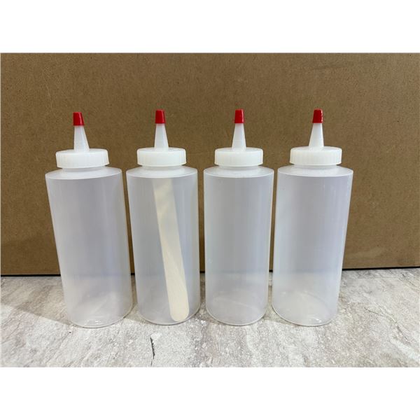 Lot of 4 Plastic Squeeze Bottles For Crafts or Condaments