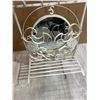 Image 4 : Vintage Style White Wrought Iron Shelf & Mirror