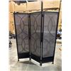 Image 5 : Allen & Roth 59 x 72 in Black and Grey Steel Folding Privacy Screen