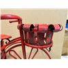 Image 9 : Red Metal Tricycle Garden Décor - Plant Holder