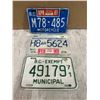 Image 1 : Lot of 3 License Plates Motorcycle/ BC - Exempt 71