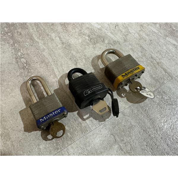 Lot of 3 Locks 2 Master 1 Garrison
