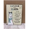 Image 1 : Listen To A Llama Metal Sign