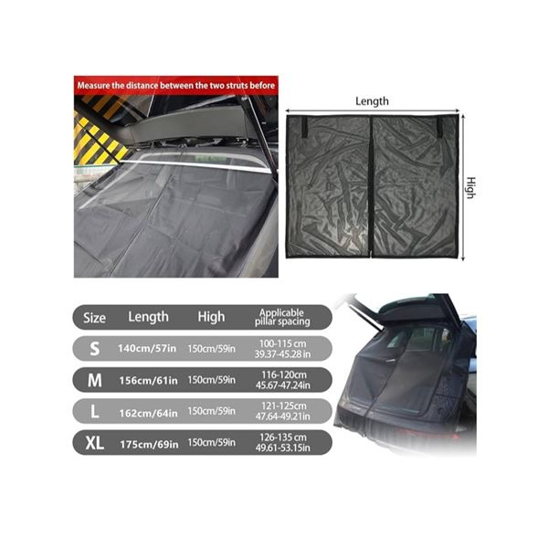 Suv Tailgate Mosquito Net With Magnetic Mount And Nylon Mesh Privacy Curtain
