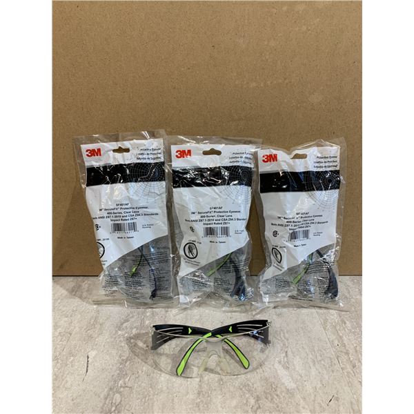 Lot of 4 3M Secure Fit Protective Eyewear