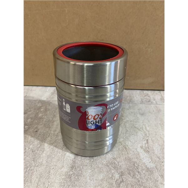 Coors Light Silver Bullet Stainless Steel Beer Can Koozie