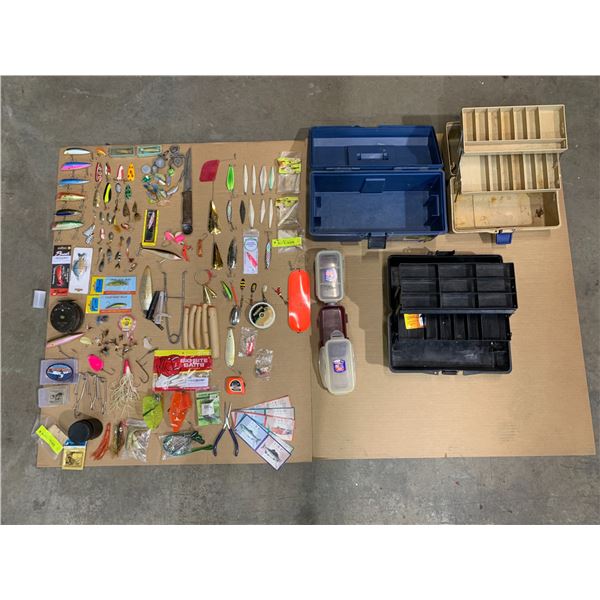 Vintage & Modern Fishing Tackle Lot - Lures - Spoons - Salmon Gear - Tackle Boxes