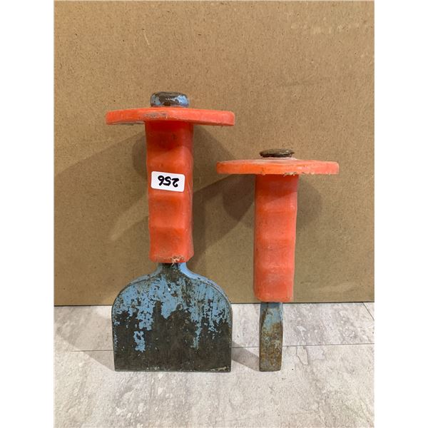 Lot of 2 Brick Bolster Chisels 8in X 3/4 and 8in x 4in