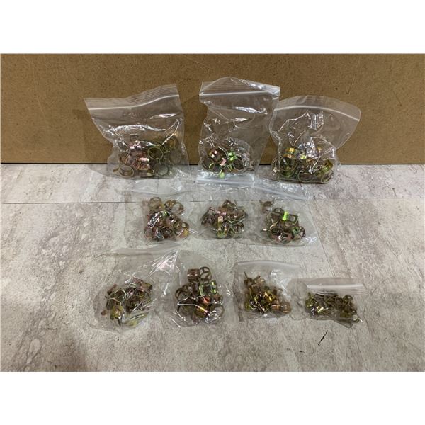 100 Pcs Spring Band Type Clams for Vacuum / Fuel Hoses / Lines / Pipes etc