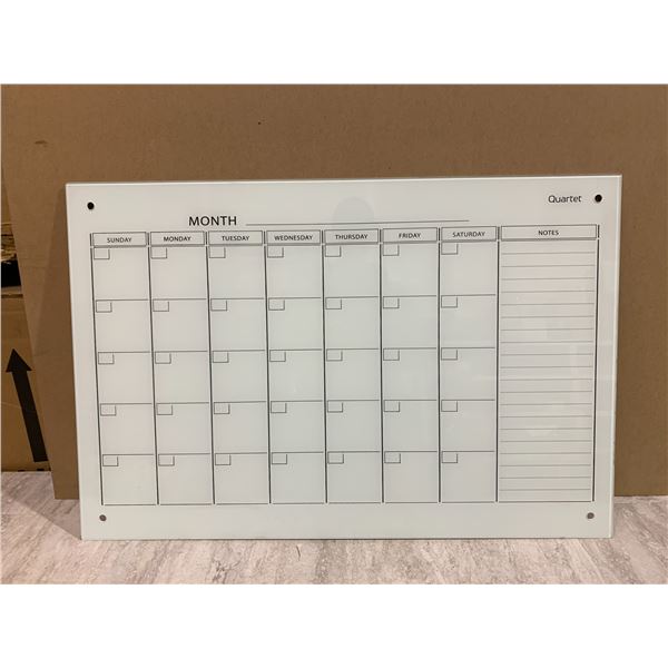 Quartet Magnetic Monthly Calendar Board - Glass & Metal
