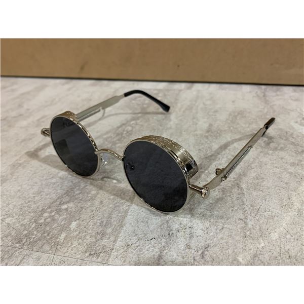 Steampunk Polarized Vintage Circle Goth Sunglasses