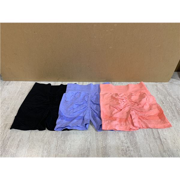 3 Pack of Seamless Workout Shorts for Women - Butt Lifting - Size Medium