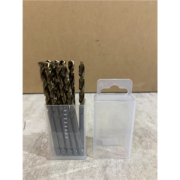 Harfington 10 pcs 1/4 in Hex Shank Drill Bit - 15/64 Gold Oxide M35 High Speed