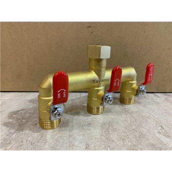 Yayamz Brand 3-Way Garden Hose Splitter/Manifold - Solid Brass