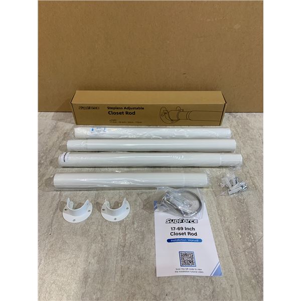 SupForce Stepless Adjustable Closet Rod - 17 - 69 inch