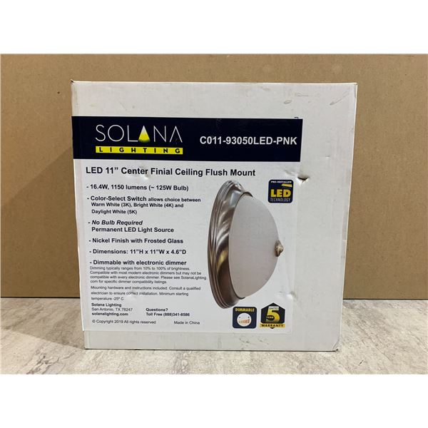 Solana Lighting - LED 11in Center Finial Ceiling Flush Mount Light