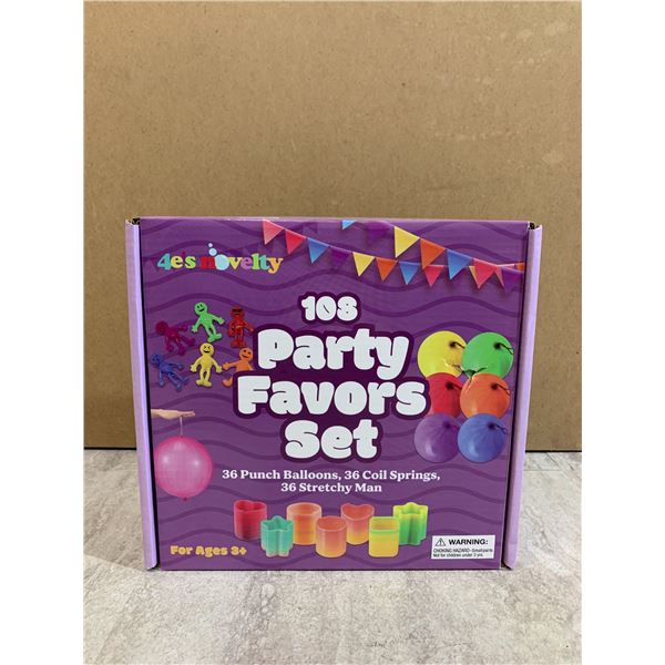 108 Party Favor Boxed Set! 36 Punch Balloons - 36 Coil Springs - 36 Stretchy Man