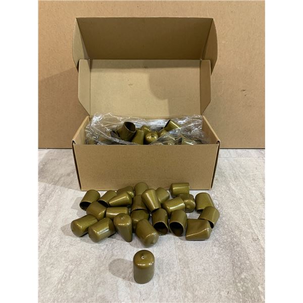 Uxcell 100pcs Round Rubber End Caps - 25/32 (20mm) Gold Vinyl Cover