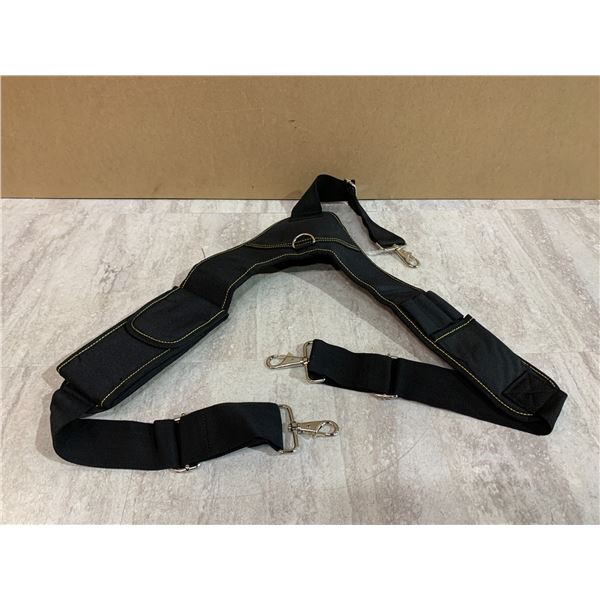 Set of Tool Belt Suspenders - Black - Yellow Stitching