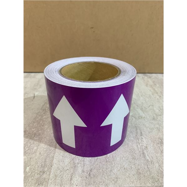 Roll of Purple and White Directional Flow Arrow Tape for Pipe Identification