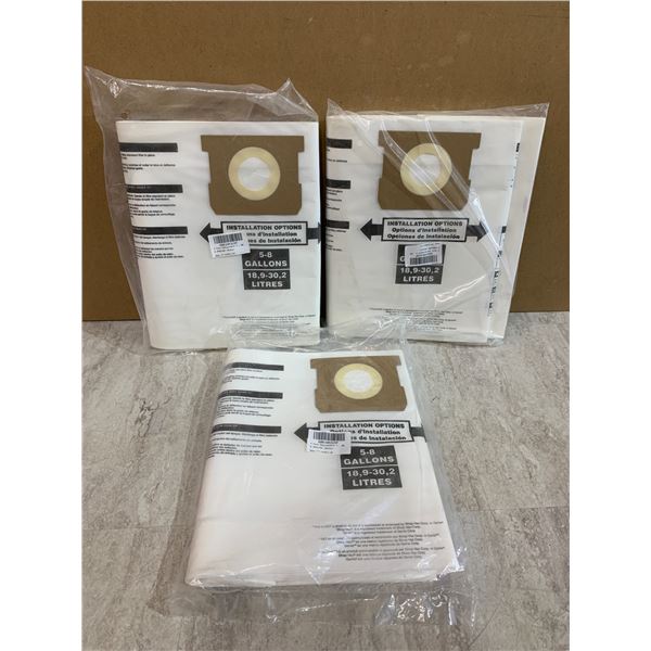 Lot of 2 - 4 Pack Replacement Vacuum Bags - For Shop Vac Gallon Vacuum