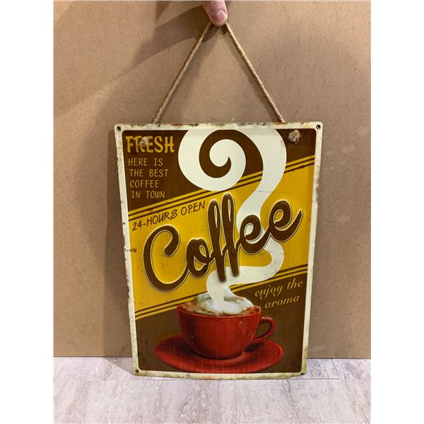 11 x 16 Metal Sign Fresh Coffee