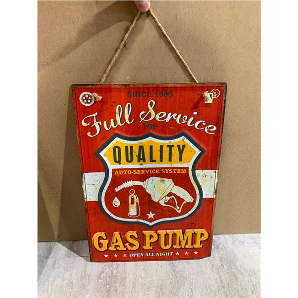 11 x 16 Metal Sign Full Service Gas Pump