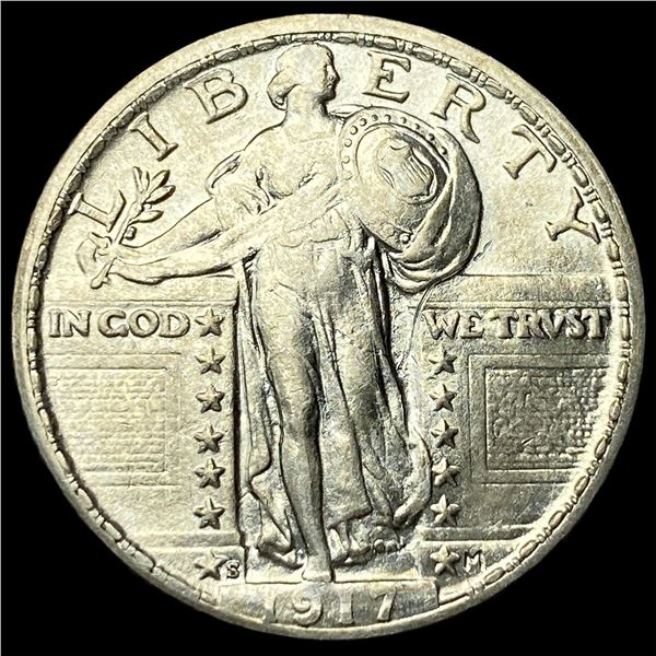 1917-S Type 2 Standing Liberty Quarter CHOICE  AU