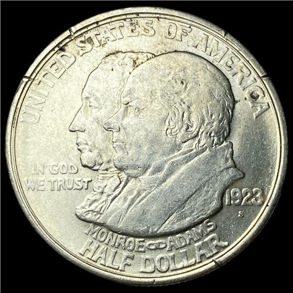 1923-S Silver Monroe Doctrine Half Dollar  CLOSELY UNCIRCULATED