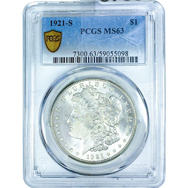 1921-S Morgan Silver Dollar PCGS MS63